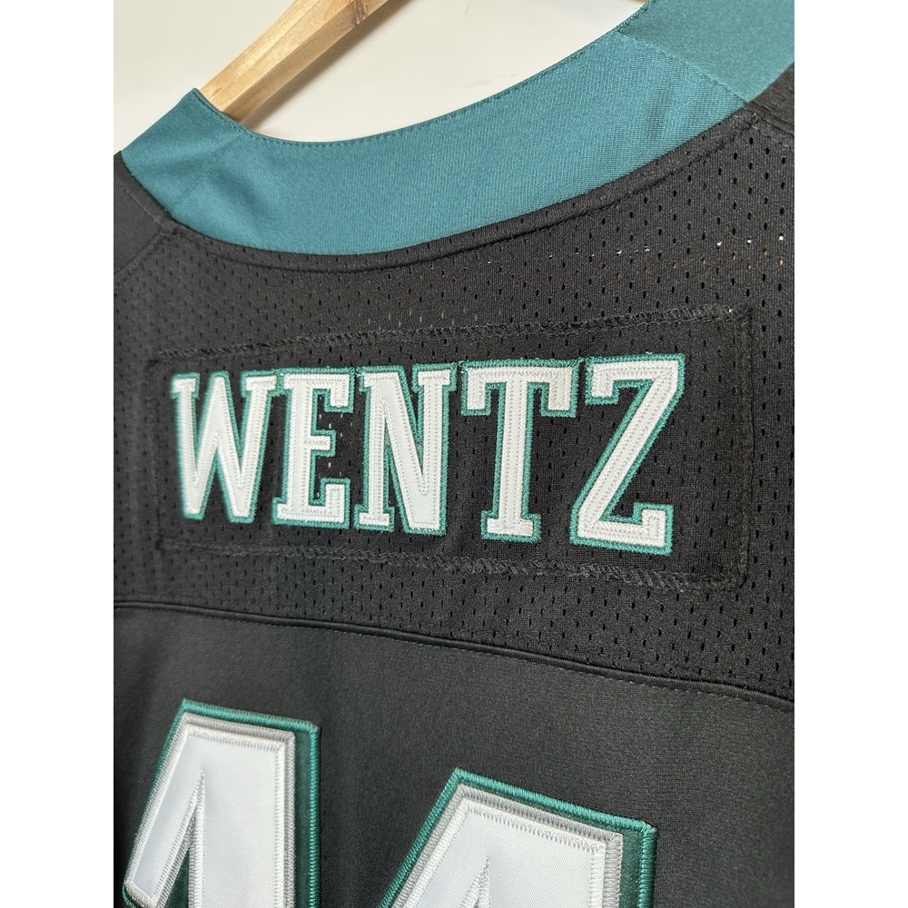 Nike NFL ON FIELD Philadelphia Eagles Wentz 11 Jersey‎ size 56 Black Green - Picture 7 of 9